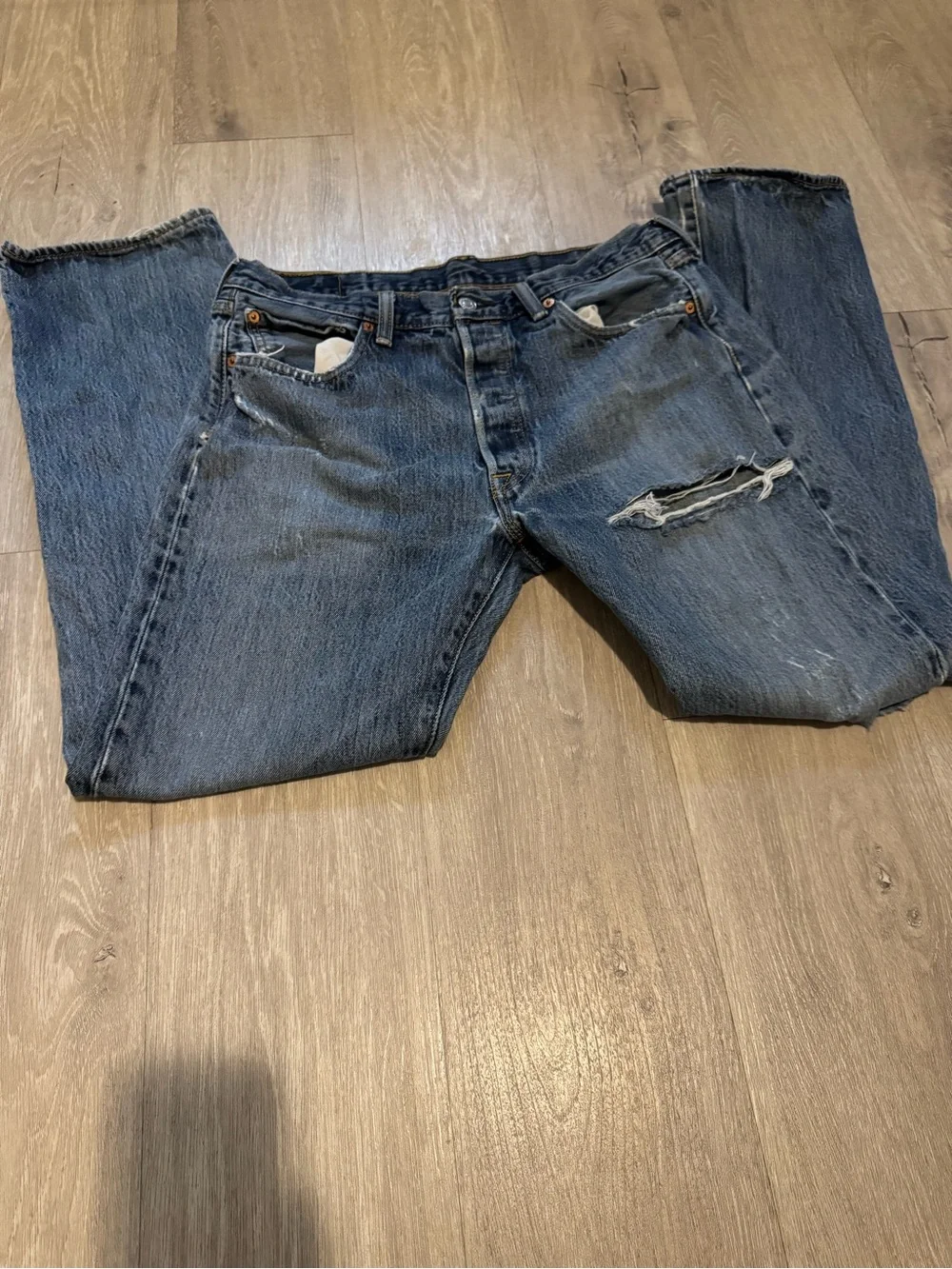 Levi's Relaxed Fit Distressed Blue Jeans
